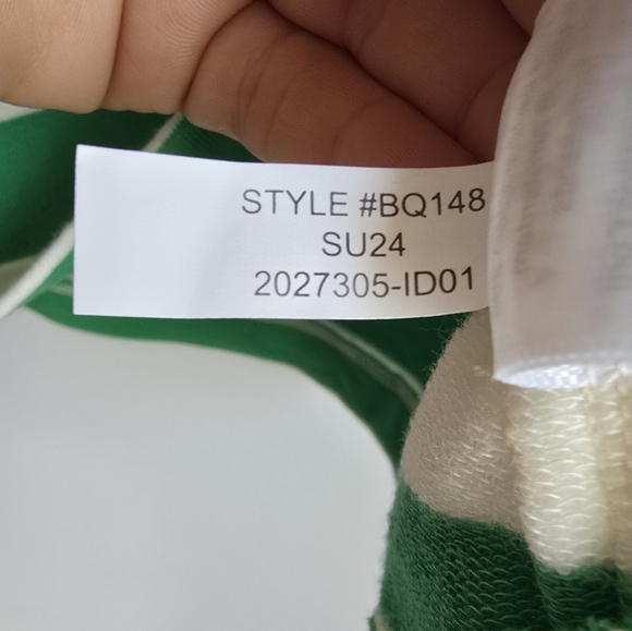 J. Crew Kelly Green Striped Wide Button Collar Rugby Sweatshirt SZ Medium Preppy - Picture 12 of 13